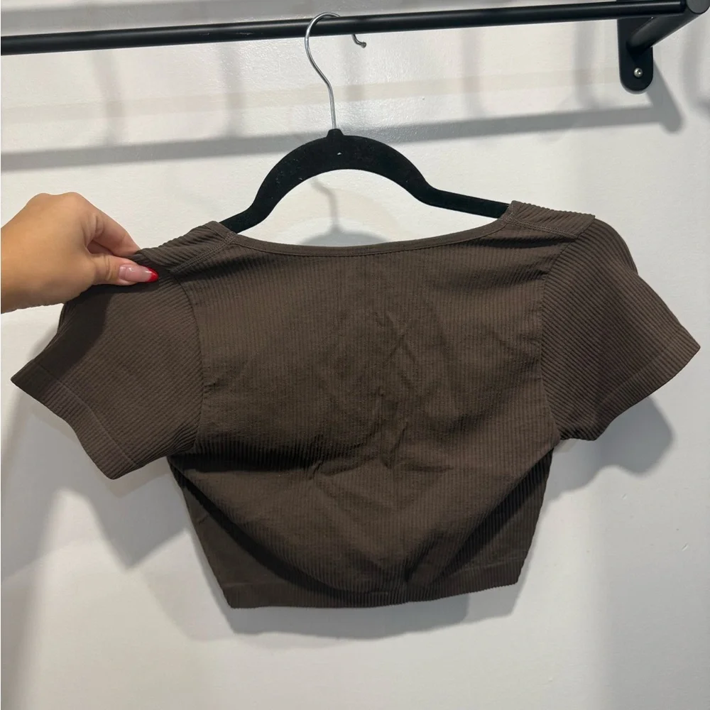 Garage Brown Ribbed Tee - Picture 3 of 3